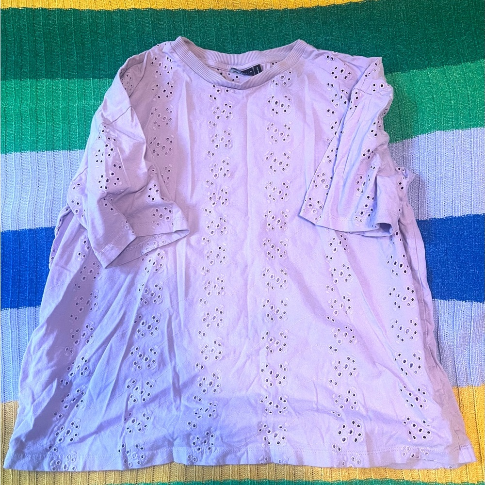 Eyelet style lavender T-shirt